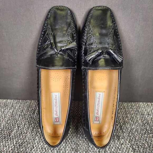 Sandro Moscoloni Tassel Loafers Men Sz 10.5 AA Narrow Genuine Crocodile Leather main image 6